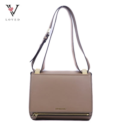 Givenchy Pandora Box In Taupe Calfskin Leather