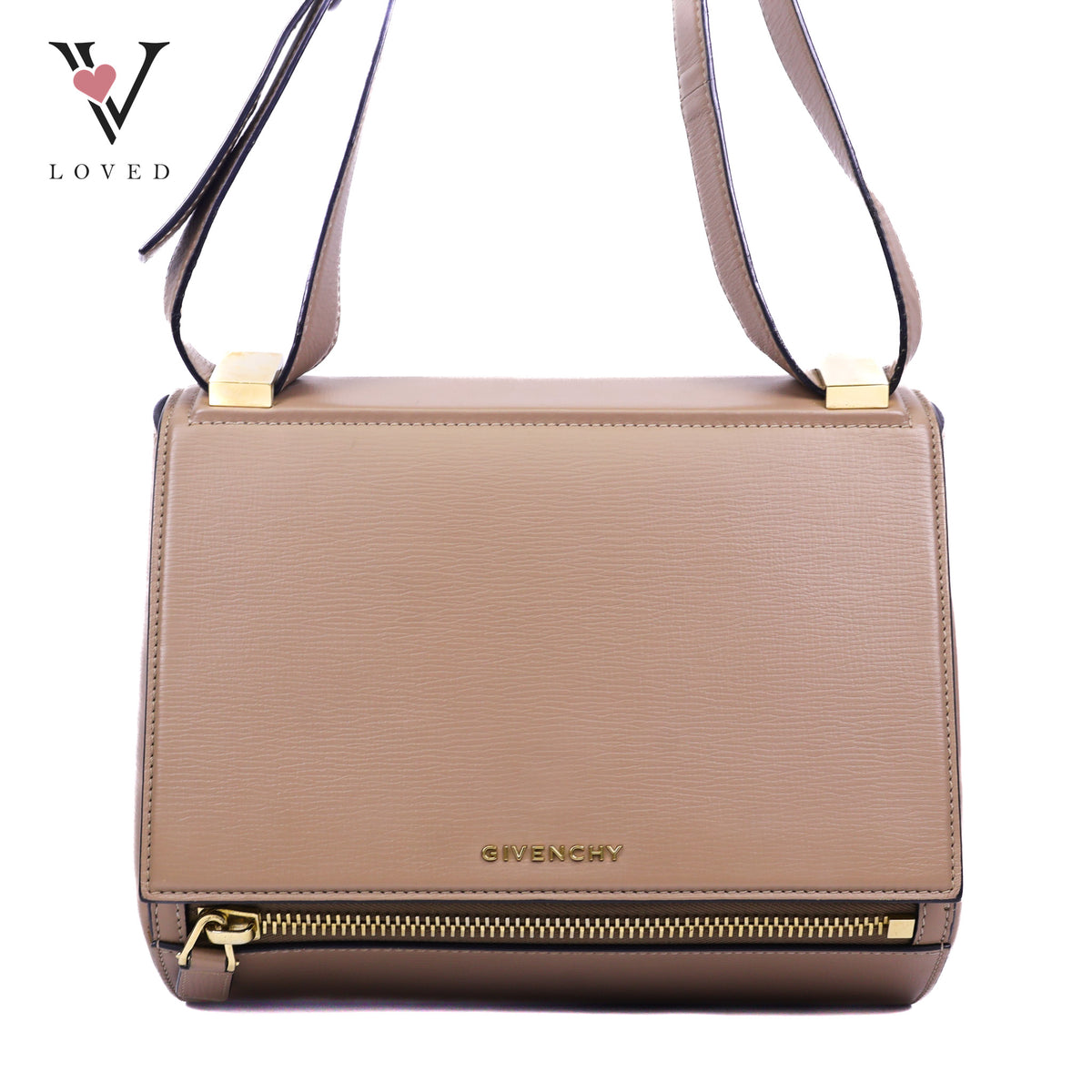 Givenchy Pandora Box In Taupe Calfskin Leather