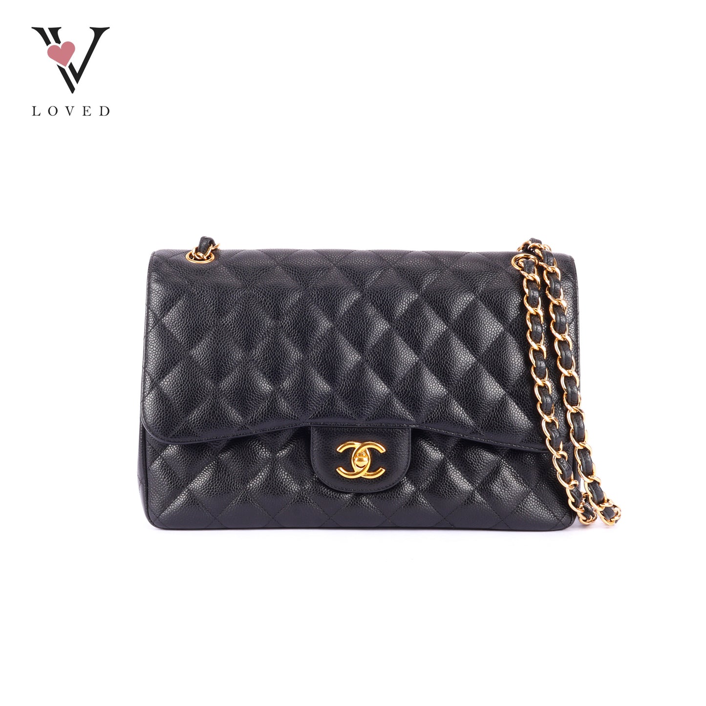 Chanel Classic Flap Jumbo in Black Caviar Leather