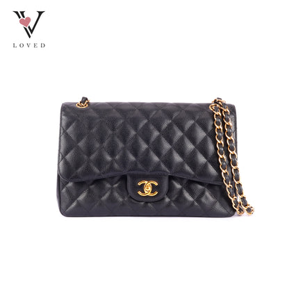 Chanel Classic Flap Jumbo in Black Caviar Leather