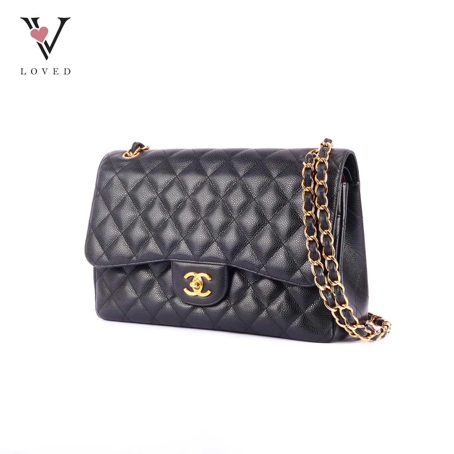 Chanel Classic Flap Jumbo in Black Caviar Leather