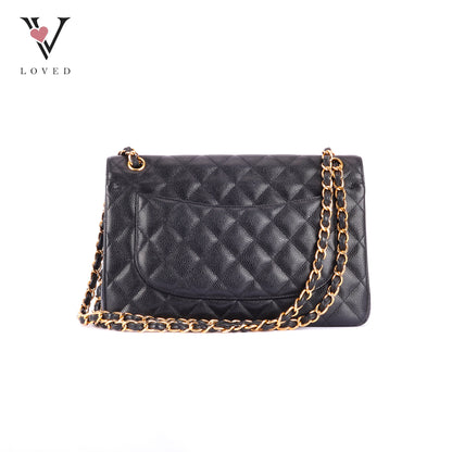 Chanel Classic Flap Jumbo in Black Caviar Leather