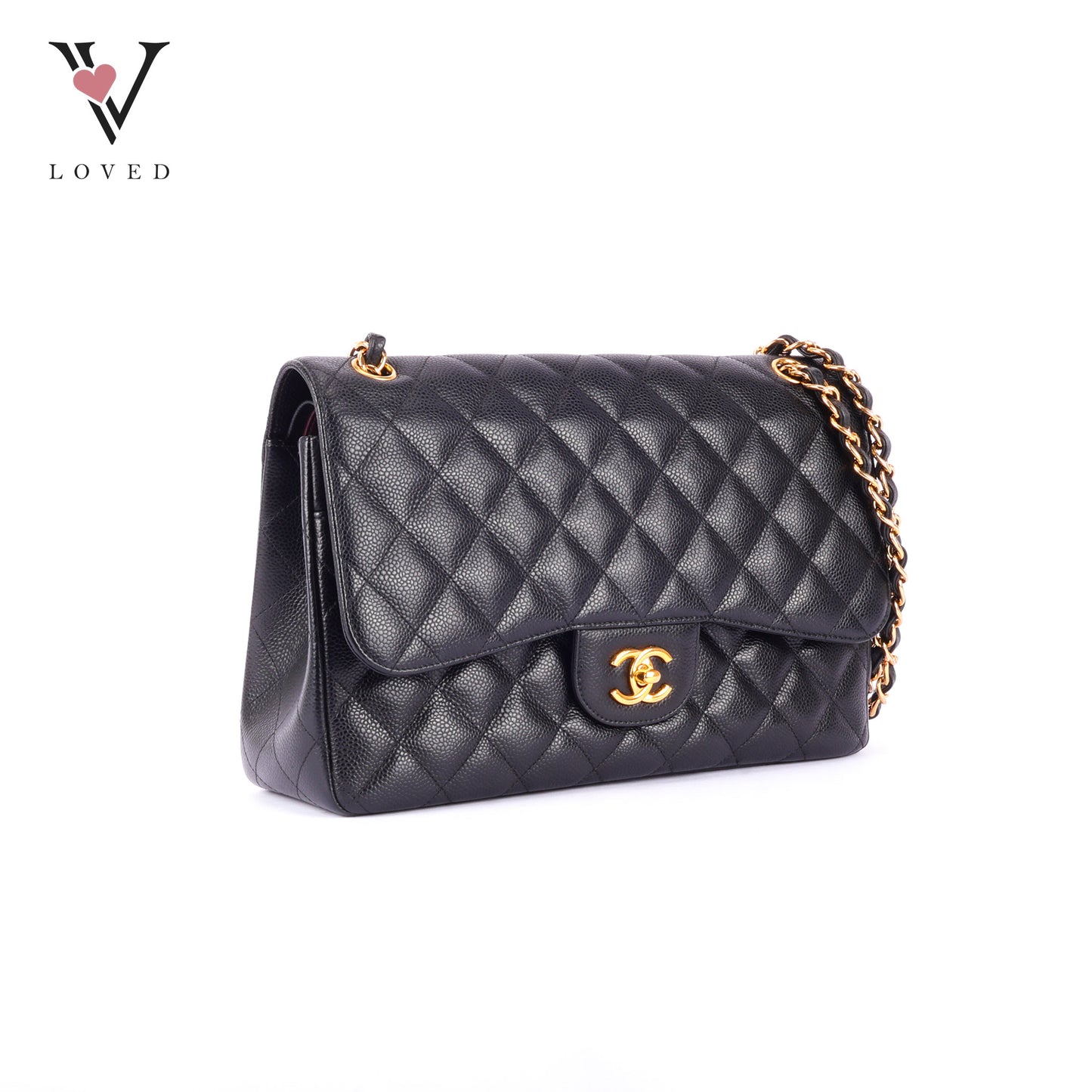 Chanel Classic Flap Jumbo in Black Caviar Leather