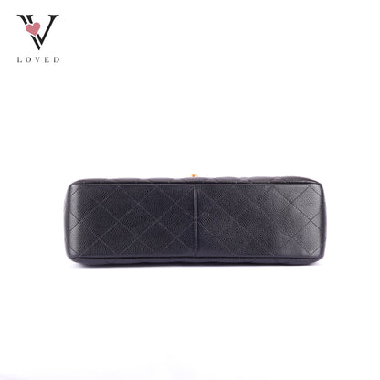 Chanel Classic Flap Jumbo in Black Caviar Leather