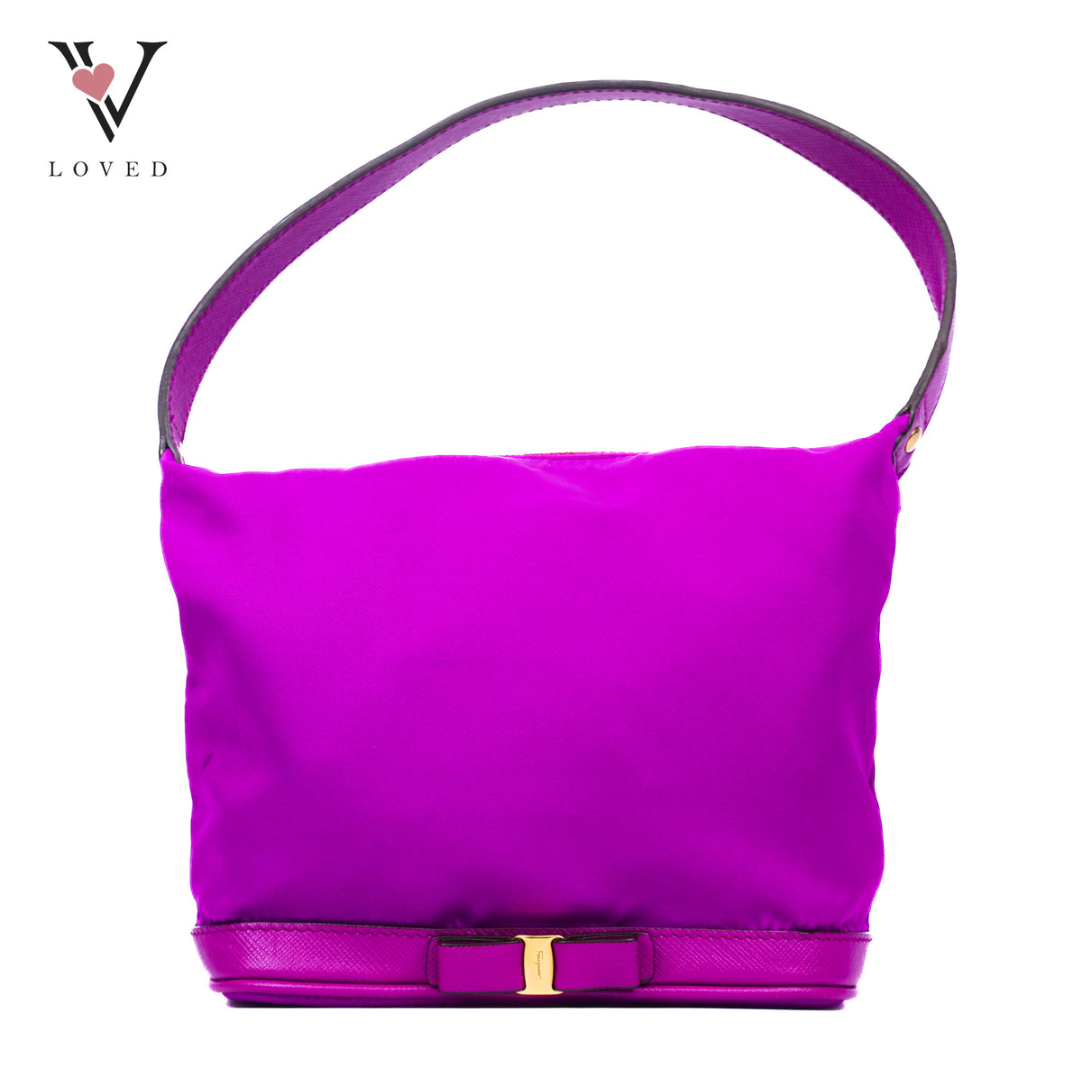 Salvatore Ferragamo Purple Nylon Hand Pouch