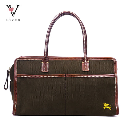 Burberry Blue Label Handbag in Brown Canvas