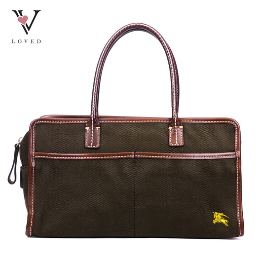 Burberry Blue Label Handbag in Brown Canvas