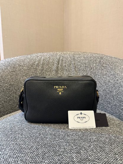 Prada Vitello Daino Phenix Leather Double Zip Crossbody Bag