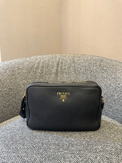 Prada Vitello Daino Phenix Leather Double Zip Crossbody Bag