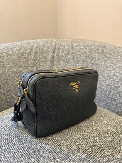 Prada Vitello Daino Phenix Leather Double Zip Crossbody Bag