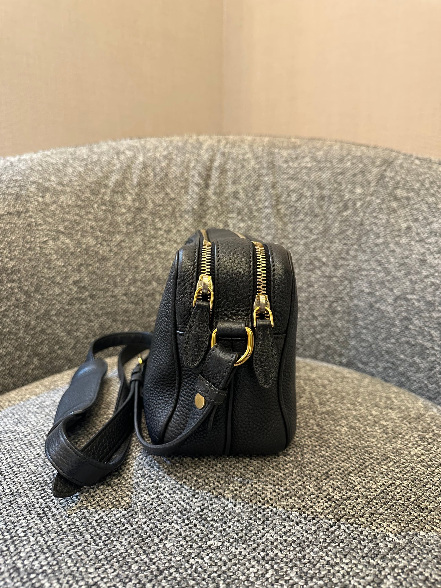 Prada Vitello Daino Phenix Leather Double Zip Crossbody Bag