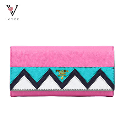 Prada Saffiano Greca Zigzag Wallet