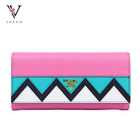 Prada Saffiano Greca Zigzag Wallet