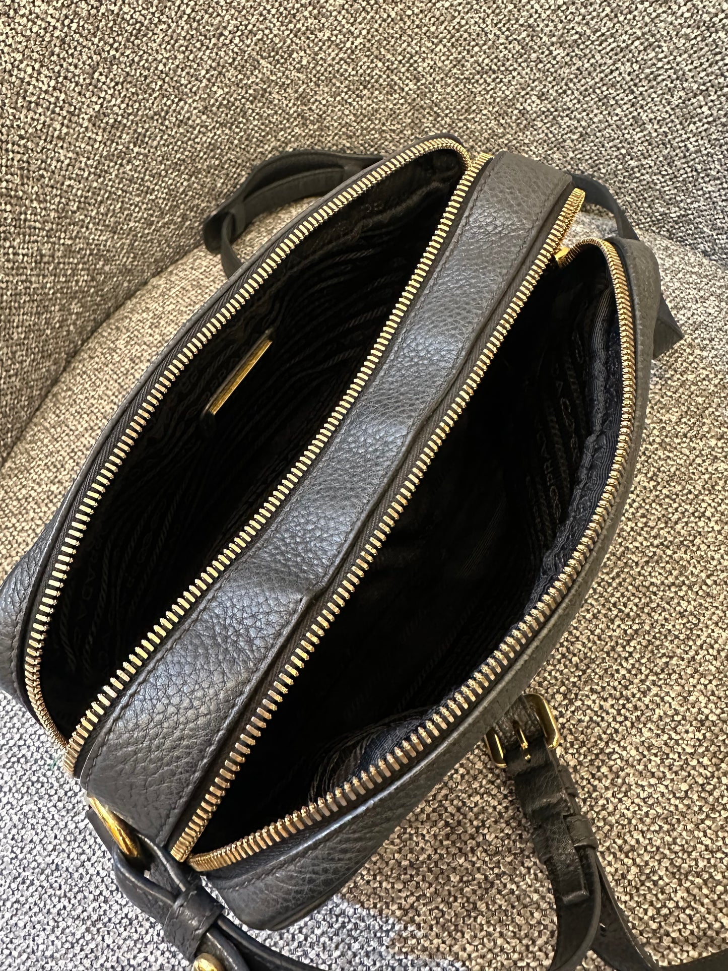 Prada Vitello Daino Phenix Leather Double Zip Crossbody Bag
