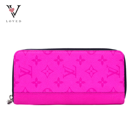 Louis Vuitton Taigarama Zippy Wallet Vertical In Bright Fucshia