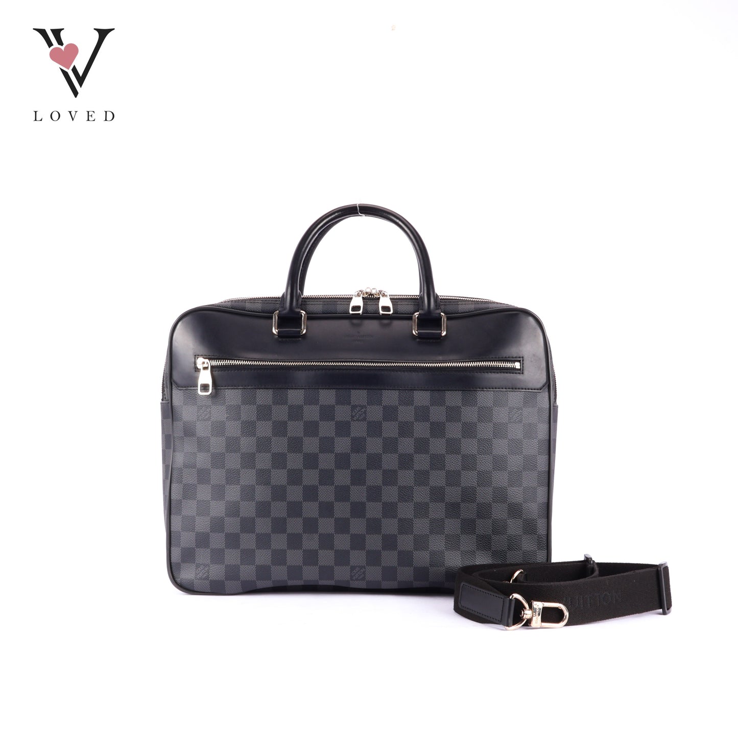 Louis Vuitton Overnight Briefcase in Damier Graphite Canvas and Black Leather