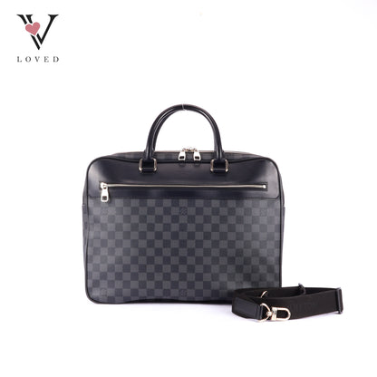 Louis Vuitton Overnight Briefcase in Damier Graphite Canvas and Black Leather