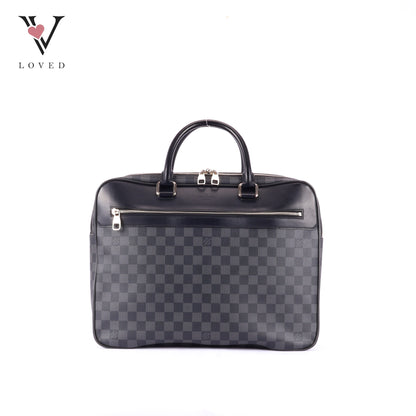 Louis Vuitton Overnight Briefcase in Damier Graphite Canvas and Black Leather