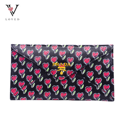 Prada Vitello Move Love Envelope/Long Wallet