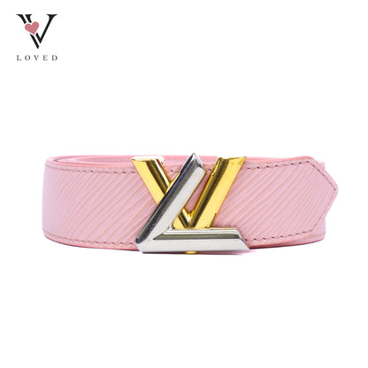 Louis Vuitton Rose Ballerine Epi Leather Twist Belt