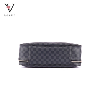 Louis Vuitton Overnight Briefcase in Damier Graphite Canvas and Black Leather