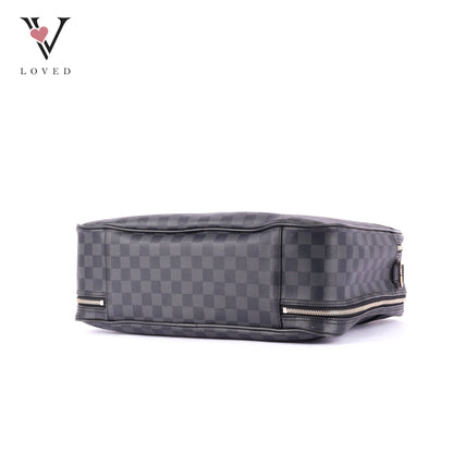 Louis Vuitton Overnight Briefcase in Damier Graphite Canvas and Black Leather