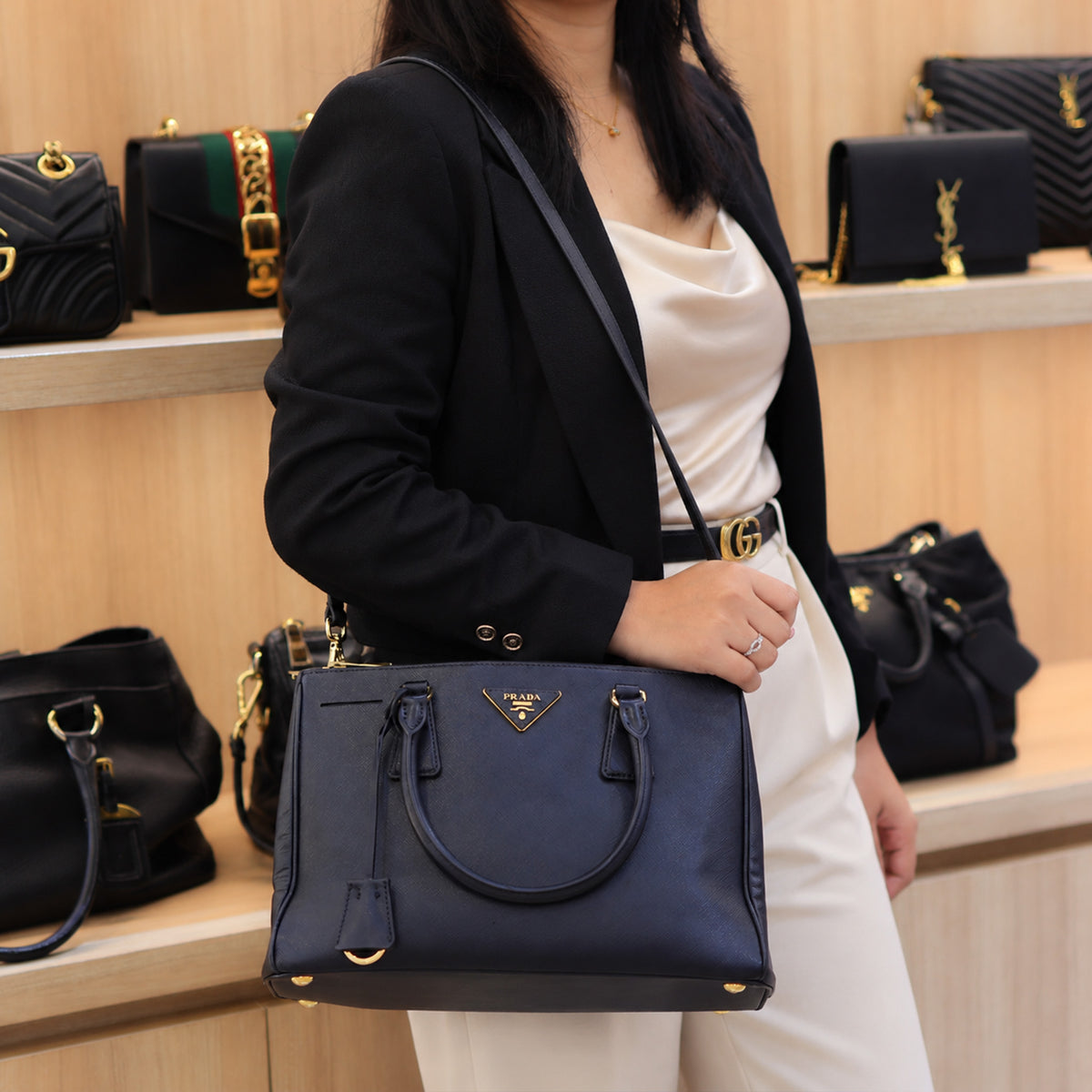 Prada Small Galleria Saffiano Leather Handbag
