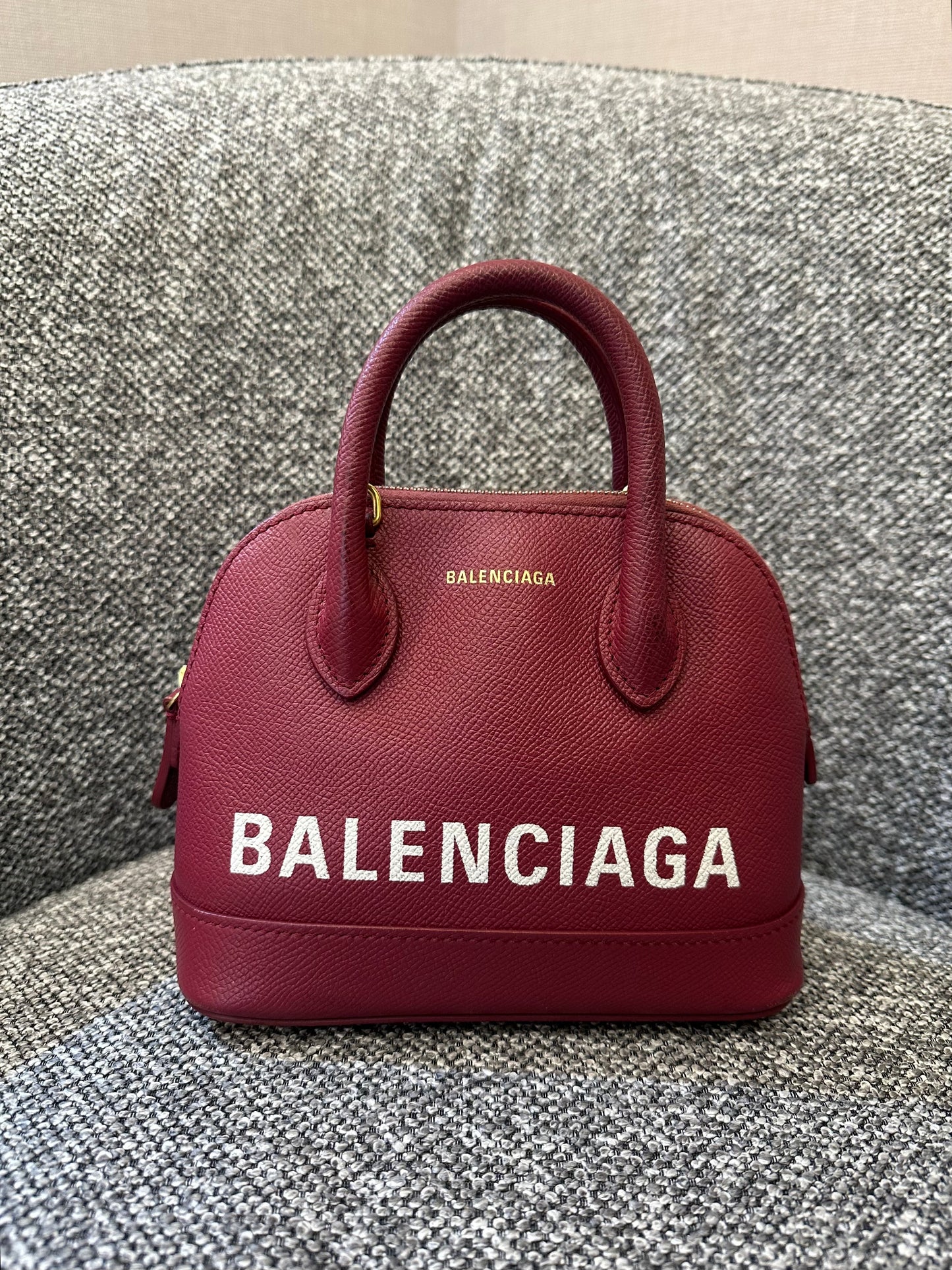 Balenciaga Ville Top Handle Handbag in Burgundy