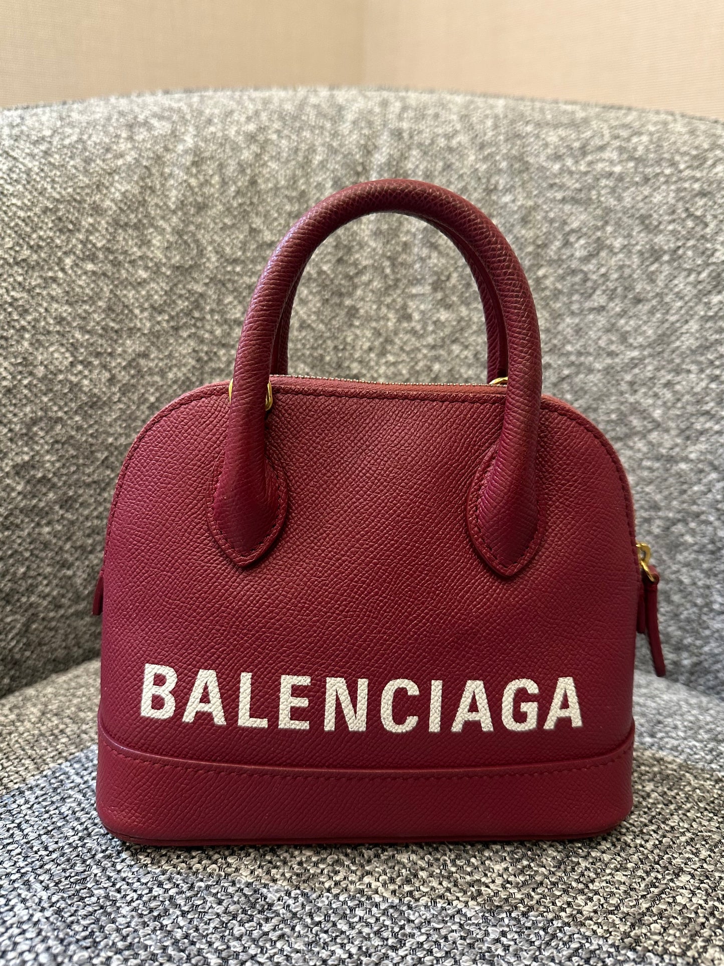 Balenciaga Ville Top Handle Handbag in Burgundy