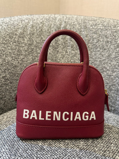 Balenciaga Ville Top Handle Handbag in Burgundy