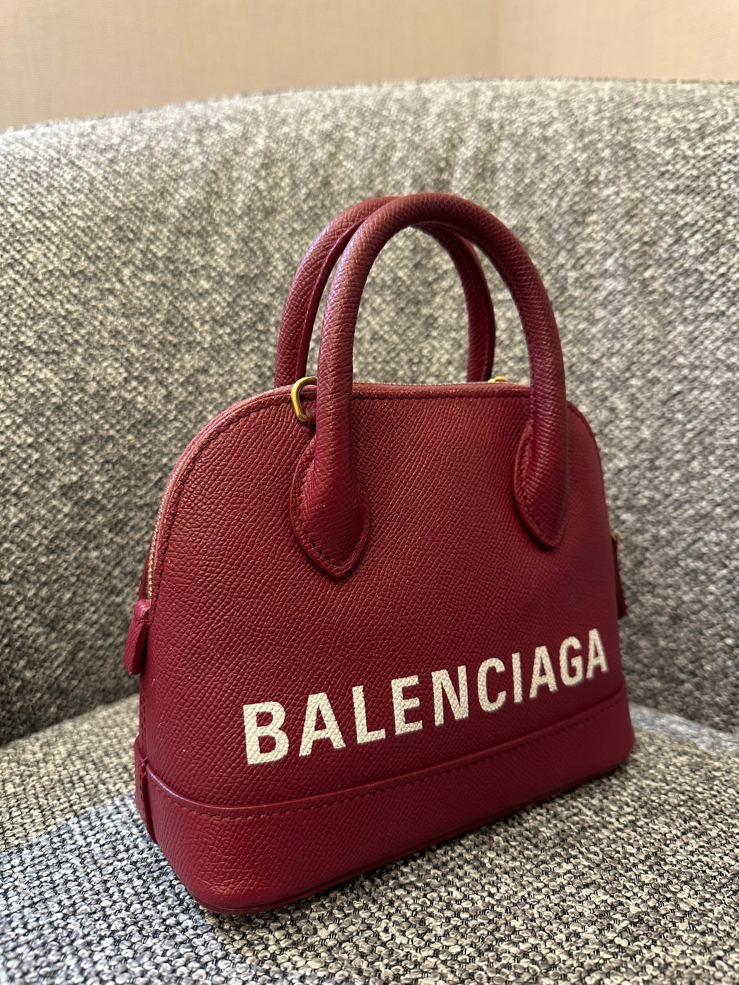 Balenciaga Ville Top Handle Handbag in Burgundy