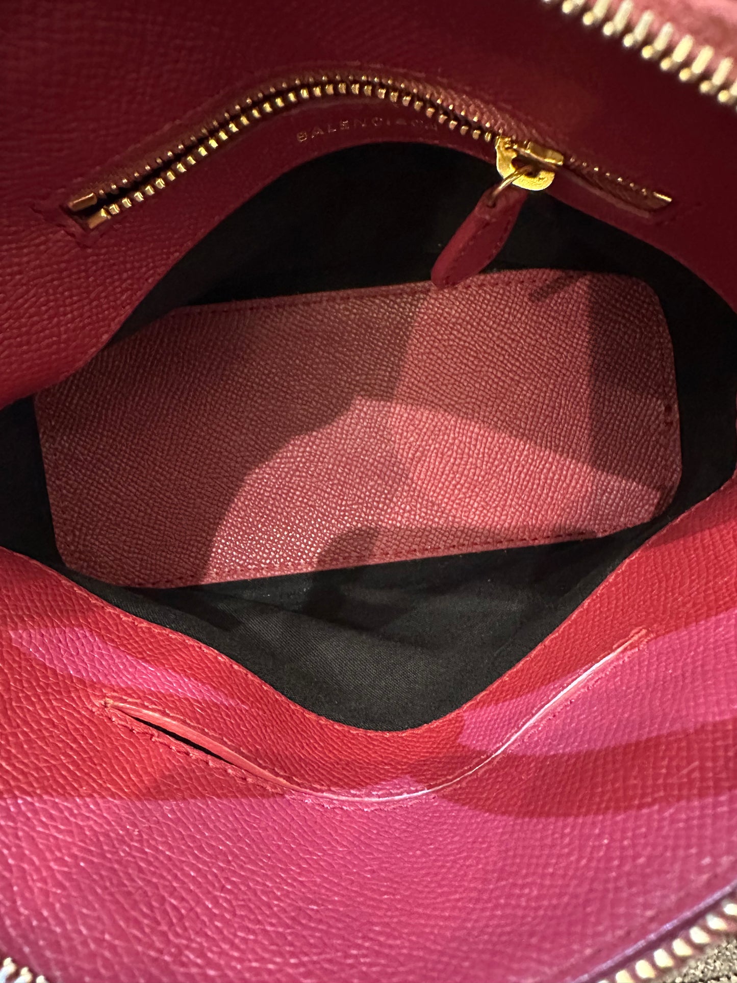 Balenciaga Ville Top Handle Handbag in Burgundy