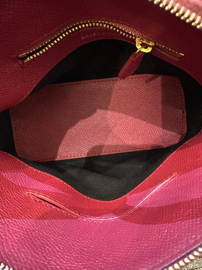 Balenciaga Ville Top Handle Handbag in Burgundy