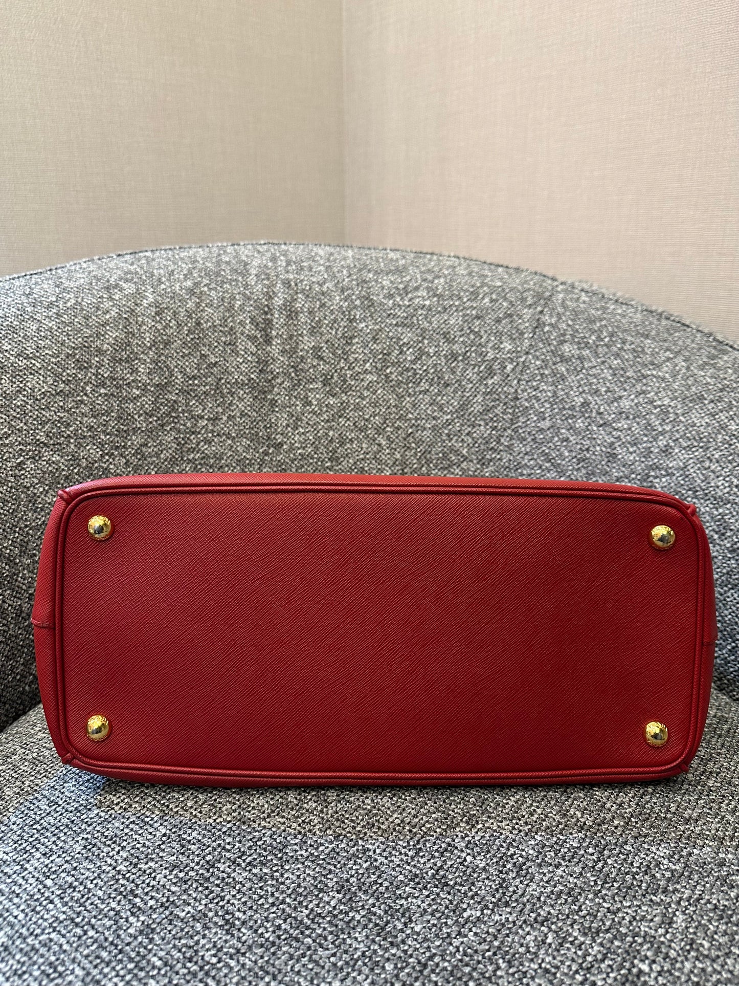 Prada Galleria Double Zip in Red Saffiano Leather