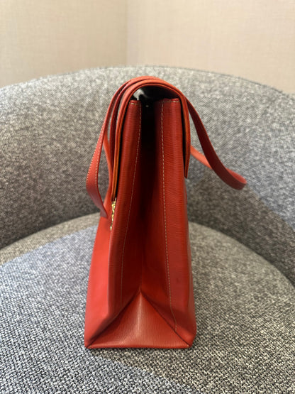 Loewe Velazquez Twist Tote Bag in Orange Leather