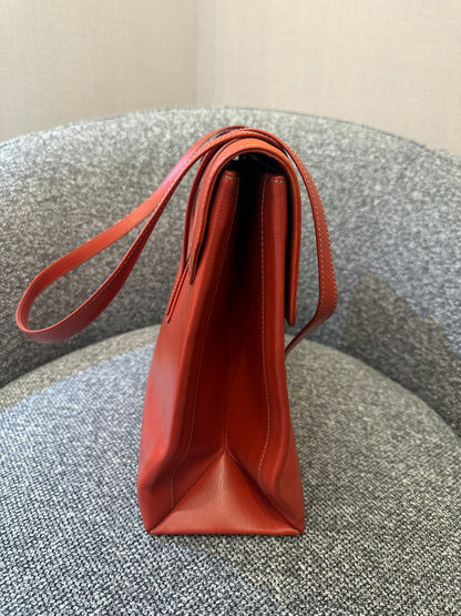 Loewe Velazquez Twist Tote Bag in Orange Leather