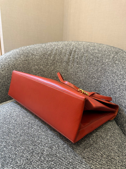 Loewe Velazquez Twist Tote Bag in Orange Leather