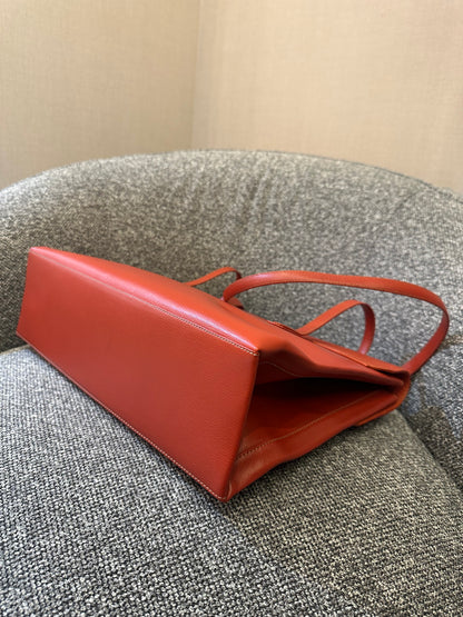Loewe Velazquez Twist Tote Bag in Orange Leather