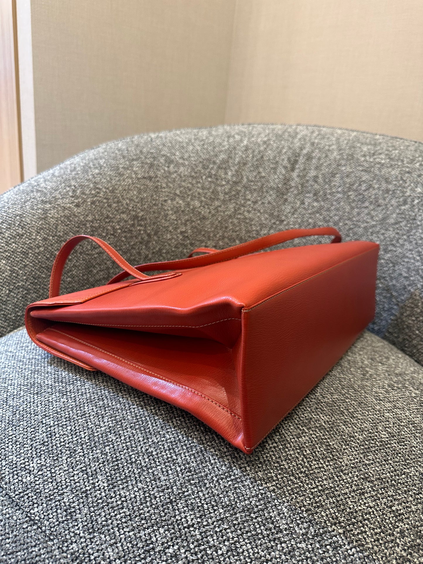 Loewe Velazquez Twist Tote Bag in Orange Leather