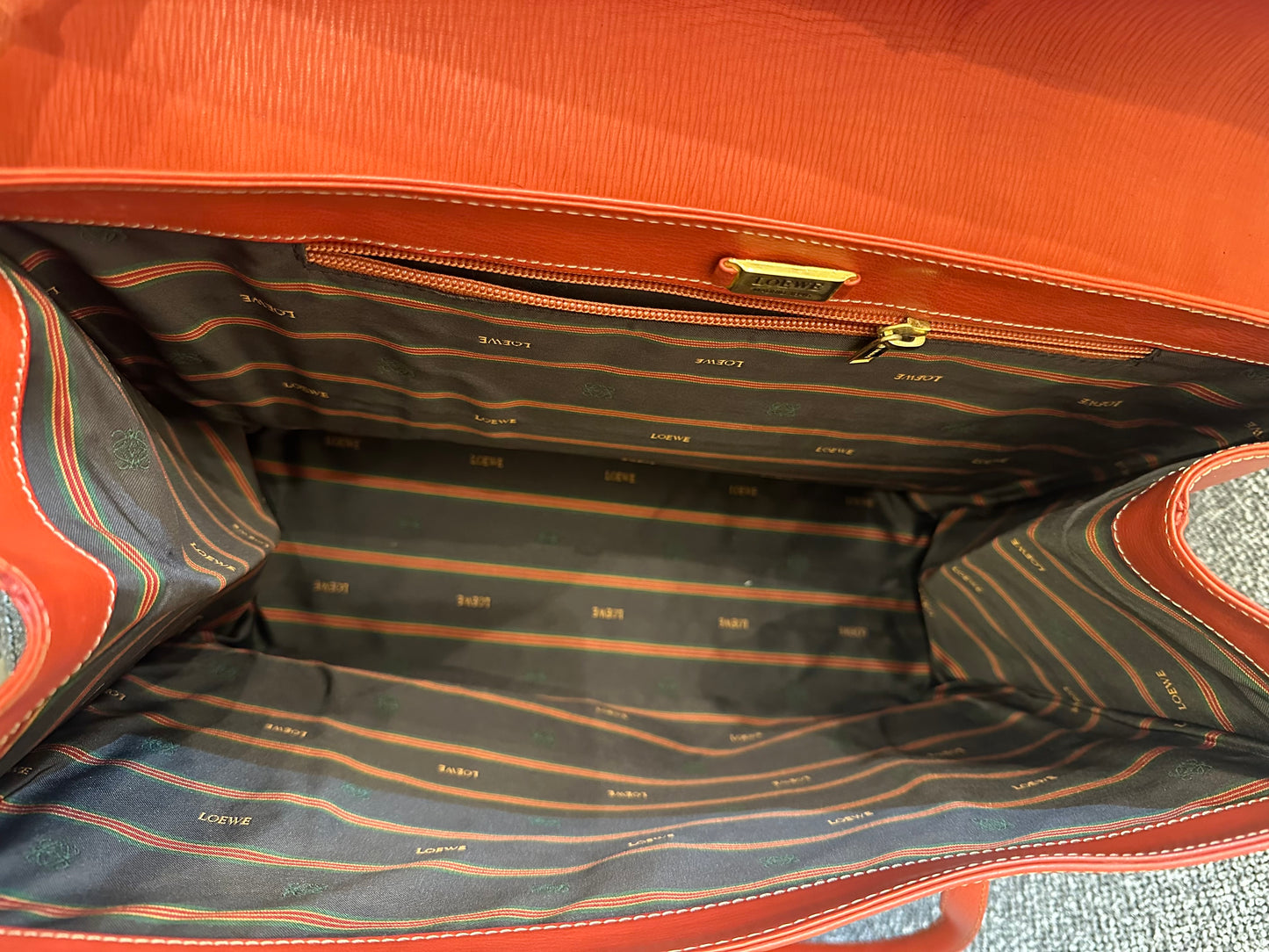 Loewe Velazquez Twist Tote Bag in Orange Leather