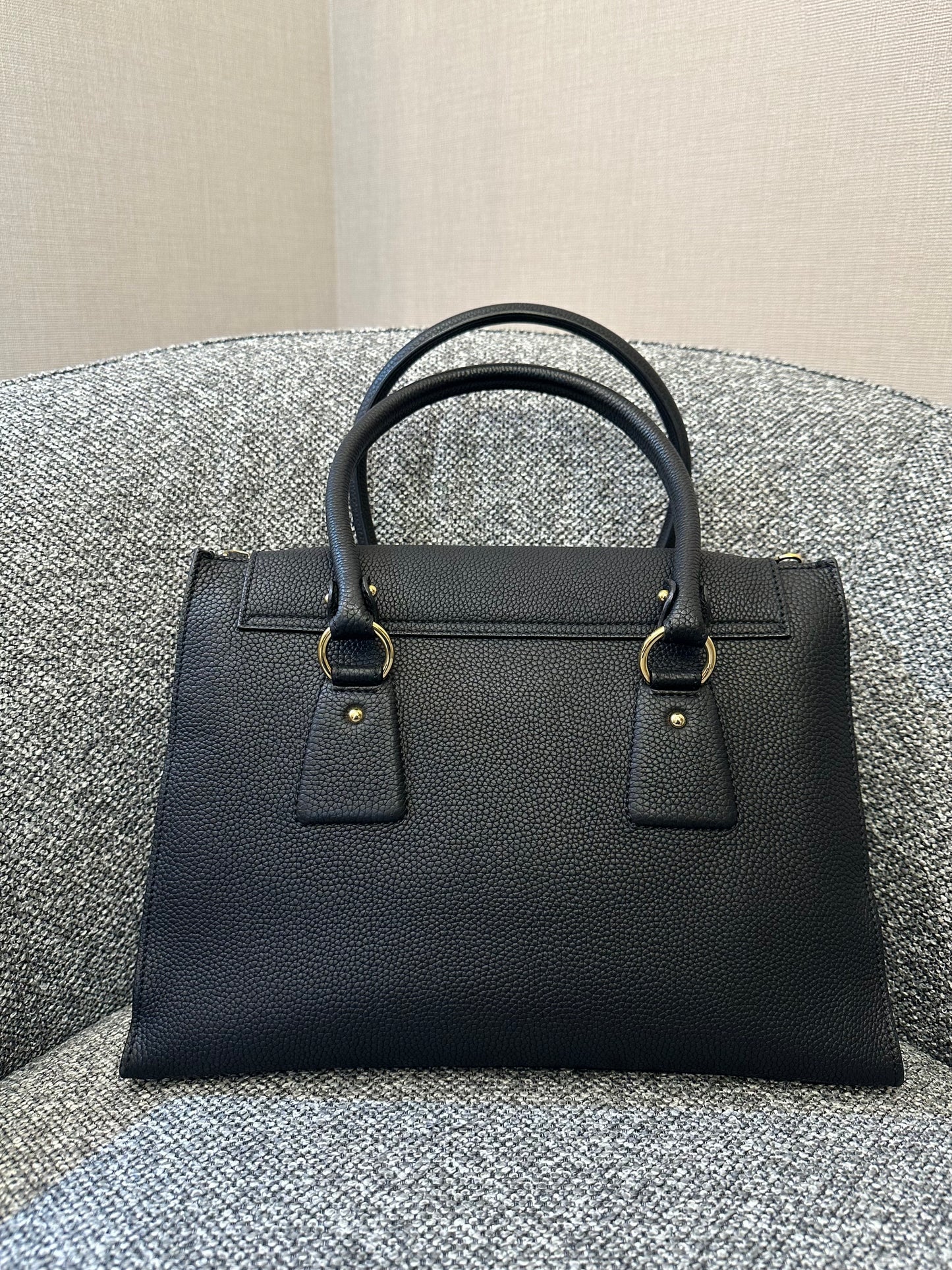 Salvatore Ferragamo Lotty Satchel in Black Leather