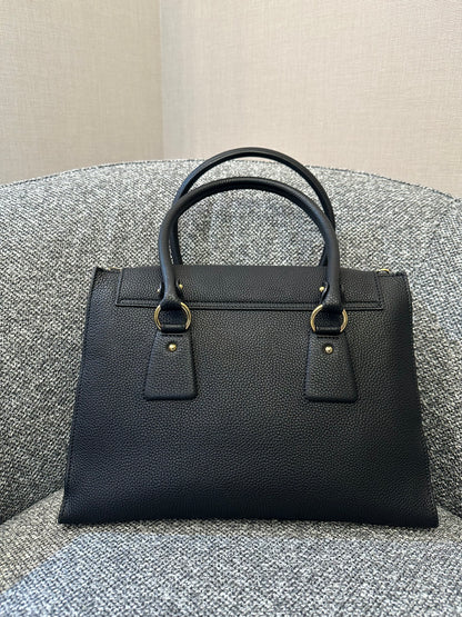 Salvatore Ferragamo Lotty Satchel in Black Leather