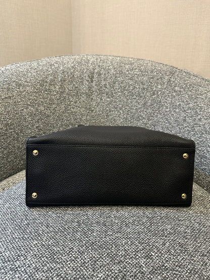 Salvatore Ferragamo Lotty Satchel in Black Leather