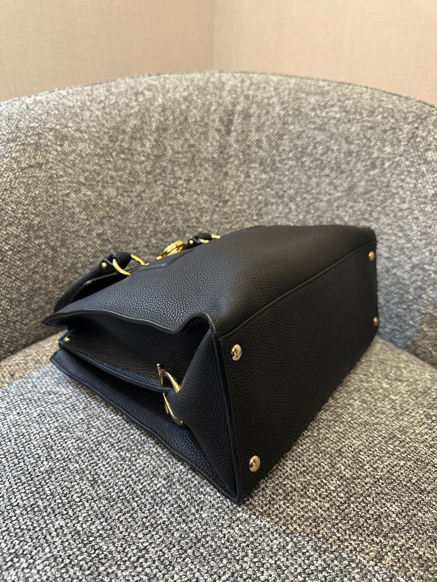 Salvatore Ferragamo Lotty Satchel in Black Leather
