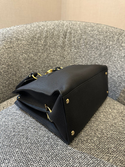 Salvatore Ferragamo Lotty Satchel in Black Leather