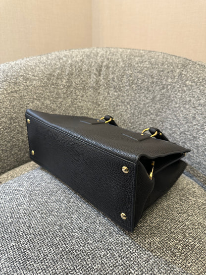Salvatore Ferragamo Lotty Satchel in Black Leather