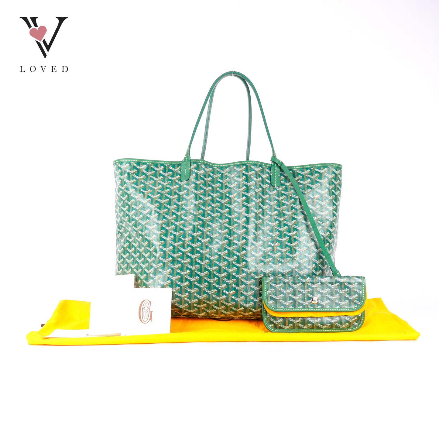 Goyard Saint Louis GM Tote Bag in Green Goyardine Canvas
