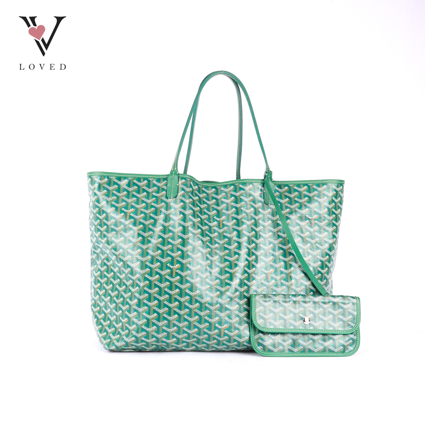 Goyard Saint Louis GM Tote Bag in Green Goyardine Canvas
