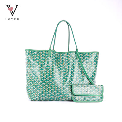 Goyard Saint Louis GM Tote Bag in Green Goyardine Canvas