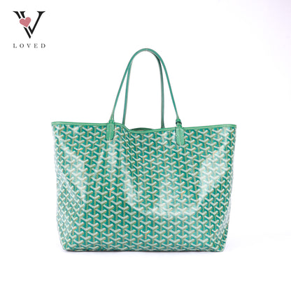 Goyard Saint Louis GM Tote Bag in Green Goyardine Canvas